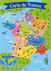 Cartes De France Posters Muraux Des Regions Departements Francais Grandes Affiches Cartes Routieres Et Administratives