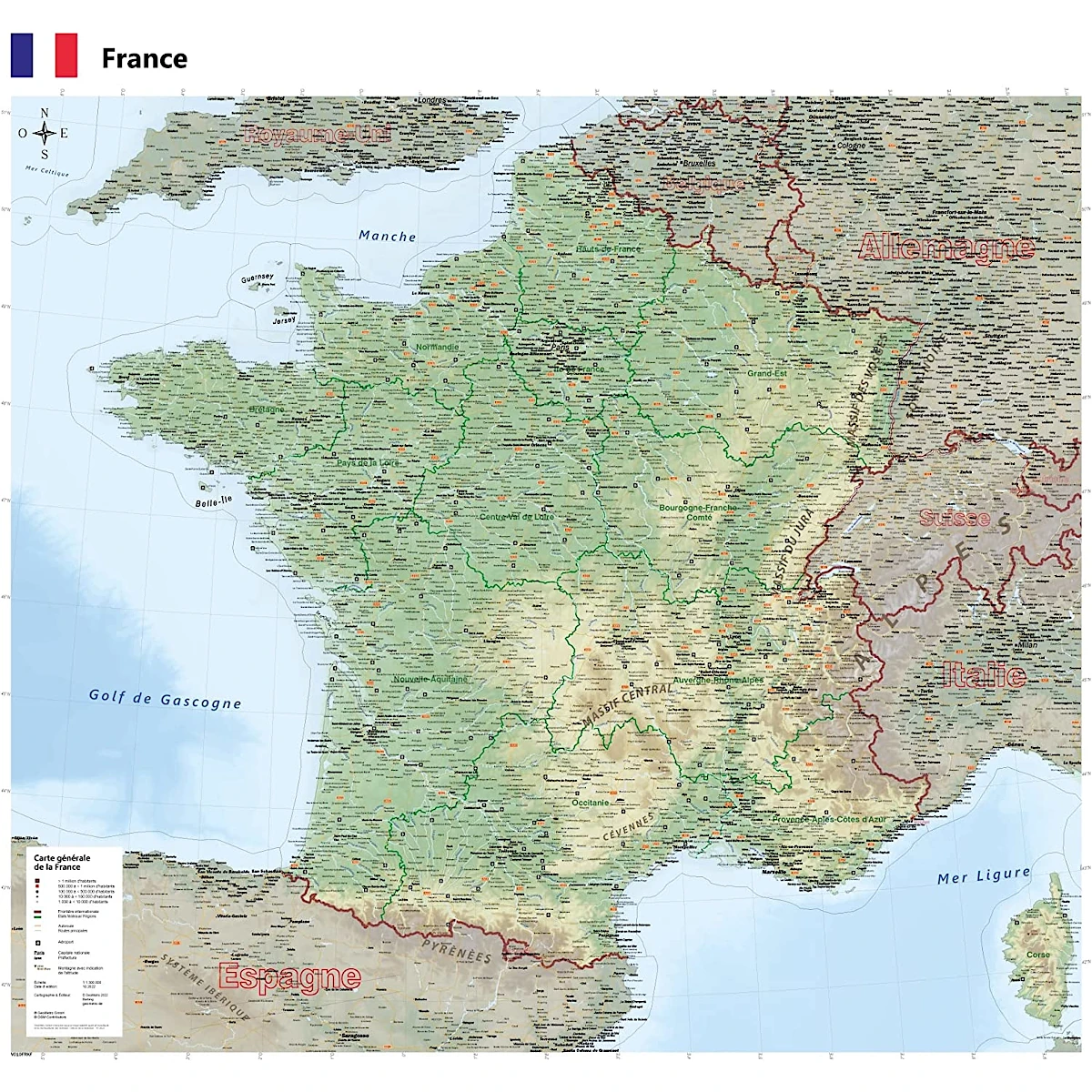 Carte de france departement a gratter (59 x 42 cm) - Poster à Gratter les  Régions & Départements Français Visités 