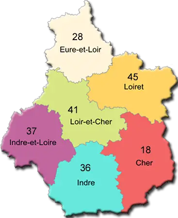 Région CENTRE-VAL DE LOIRE ≡ Présentation, Carte & Chiffres Clés